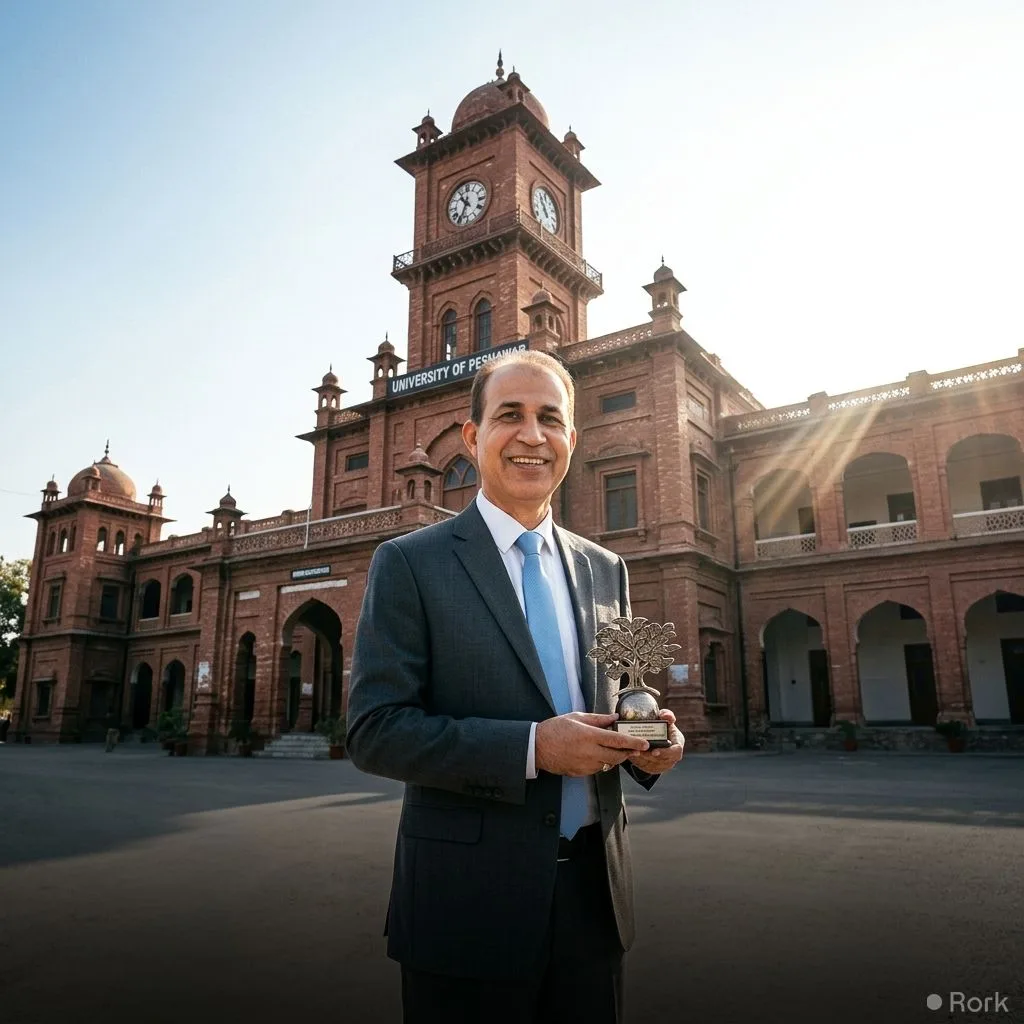 AI-generated illustration: Pakistan's Pride: Professor Gul Raheem Khan Honored with Ashoka Award in London