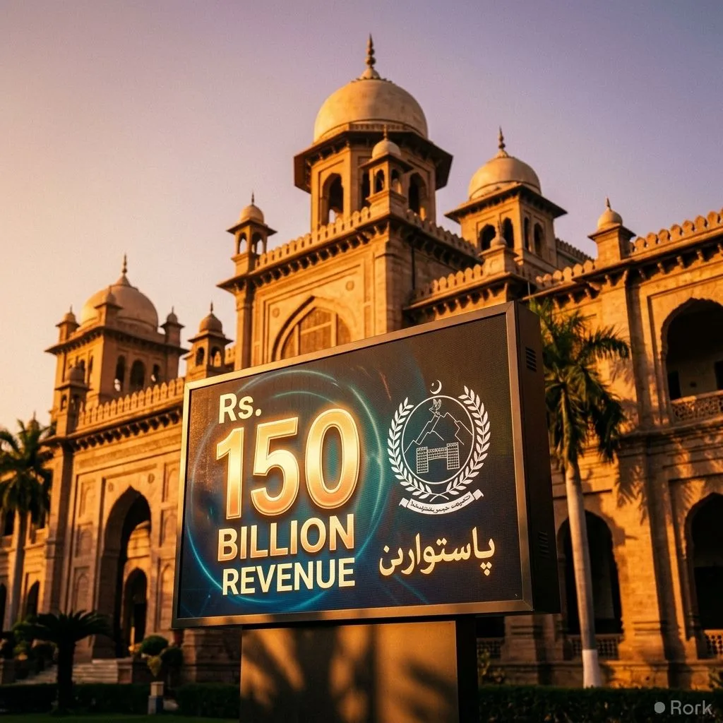 AI-generated illustration: KPK Sets New Provincial Record with Rs. 150 Billion Revenue