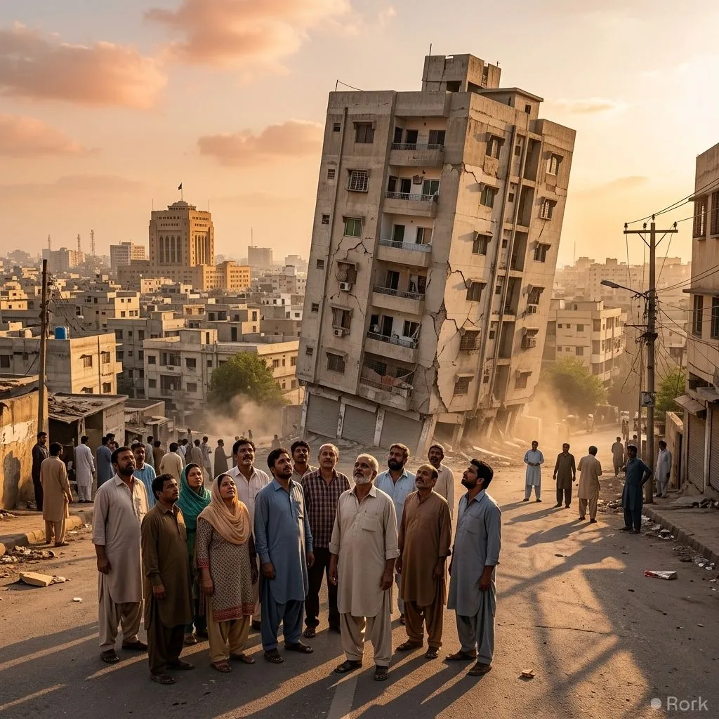AI-generated illustration: Earthquake hits Karachi