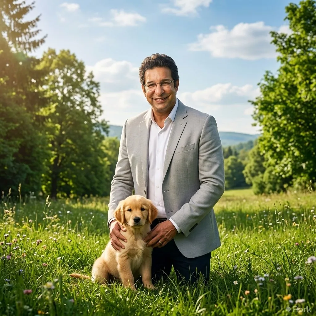 AI-generated illustration: Wasim Akram's Missing Dog Found After Rs 250,000 Reward