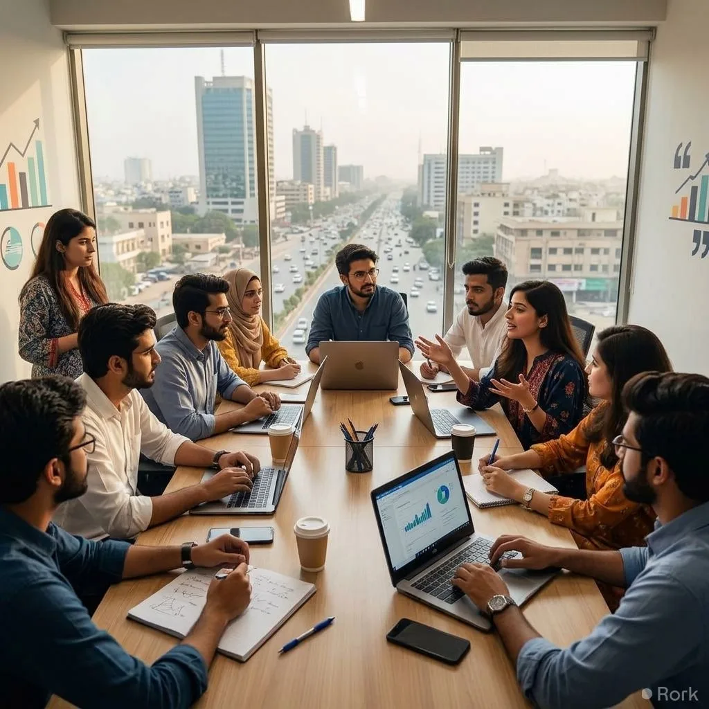 AI-generated illustration: Pakistani Startups Raise PKR 1,044 Crore