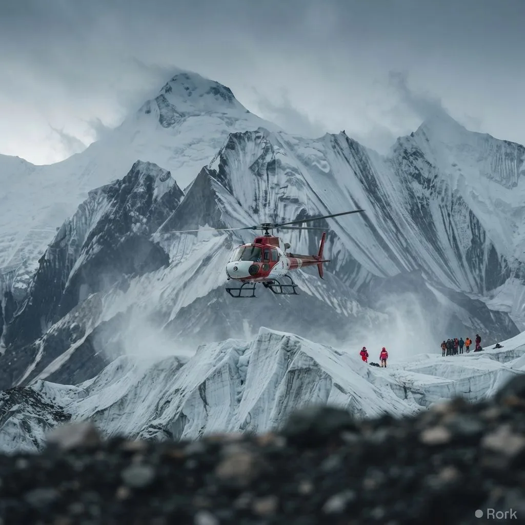 AI-generated illustration: 8 Climbers' Remains Recovered After Broad Peak Avalanche