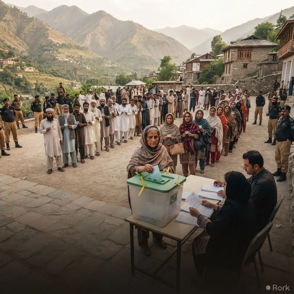AI-generated illustration: AJK Elections: 18,000 Personnel Deployed