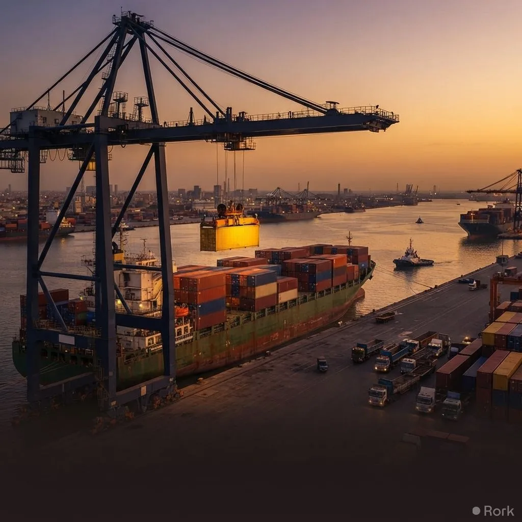 AI-generated illustration: Karachi Port Trust Breaks Cargo Record, Handled 55.44 Million Tons in 2026