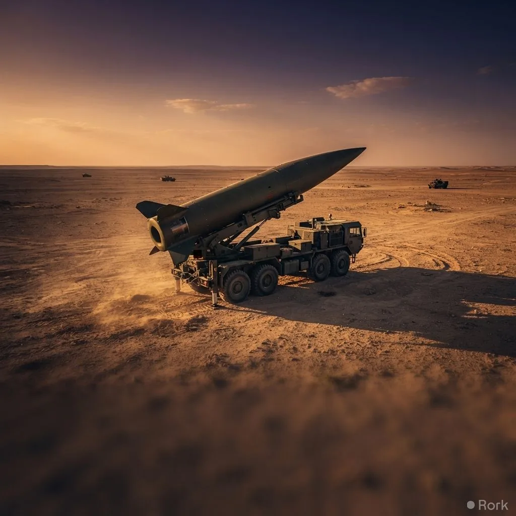 AI-generated illustration: US Expends Nearly All Long-Range Precision Missiles in M.E. War