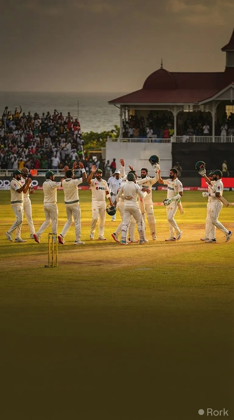 AI-generated illustration: Pakistan Holds 26‑Year Unbeaten Streak vs West Indies, 1‑1 Draw