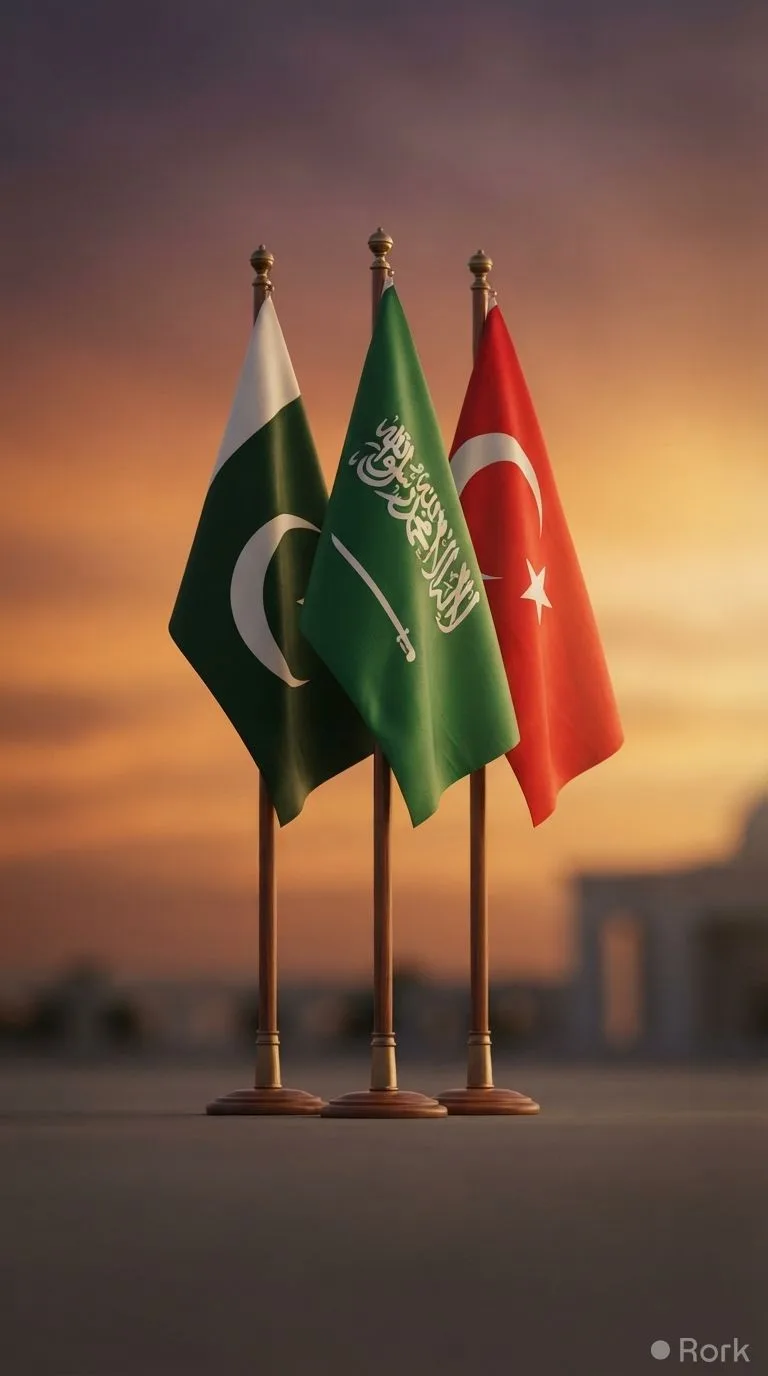 AI-generated illustration: Pakistan, Saudi Arabia, and Turkiye to Announce Joint Defence Pact