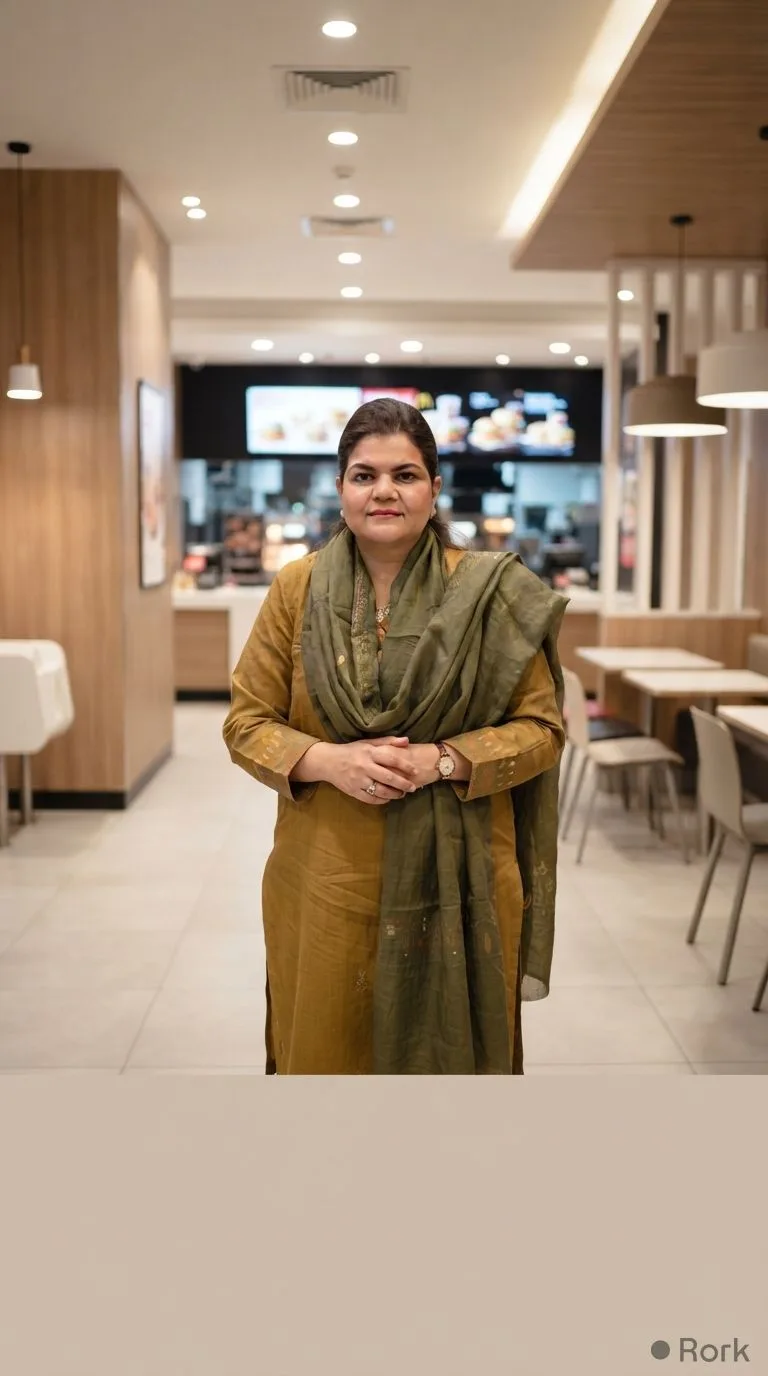 AI-generated illustration: Salma Butt Inspects Bhera Motorway McDonald's, Praises Cleanliness