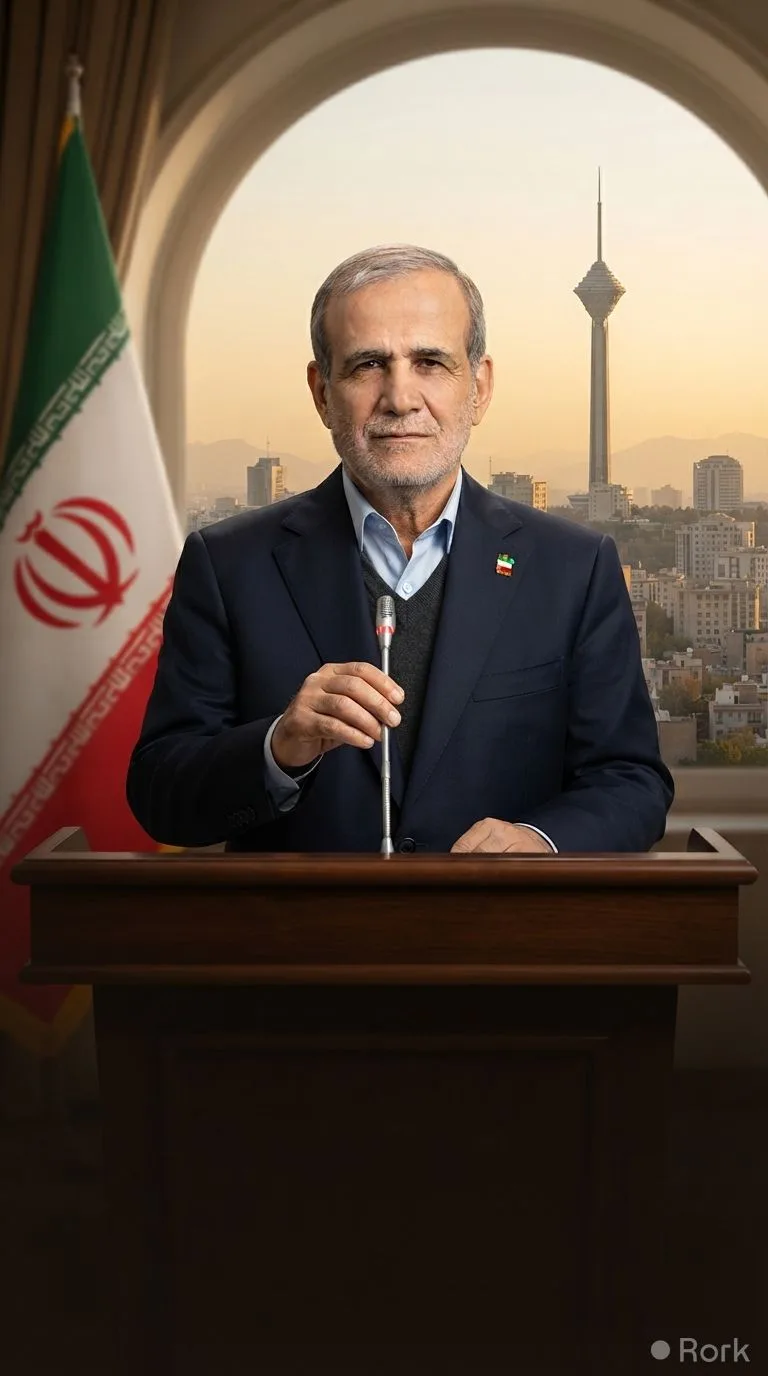 AI-generated illustration: Iran President Pezeshkian Vows to Announce Resignation if Needed
