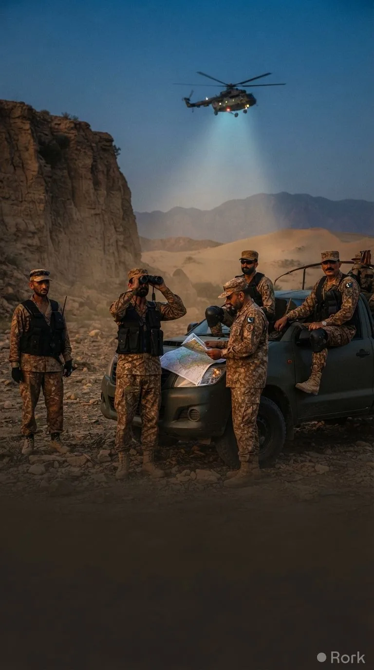 AI-generated illustration: Forces Kill 5 Terrorists, Including Commander, in Sarkini Operation