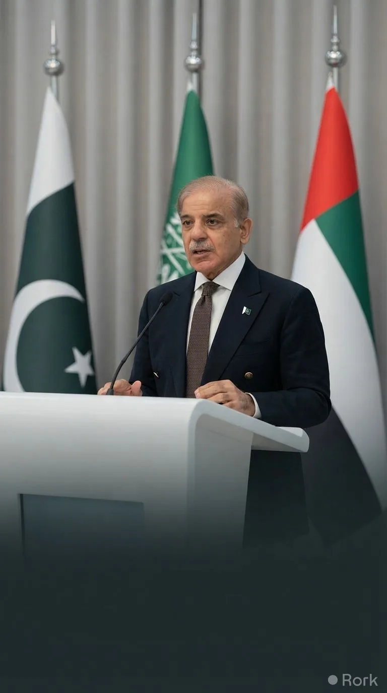 AI-generated illustration: Shehbaz Sharif Declares Trilateral Defence Pact Not Aggressive