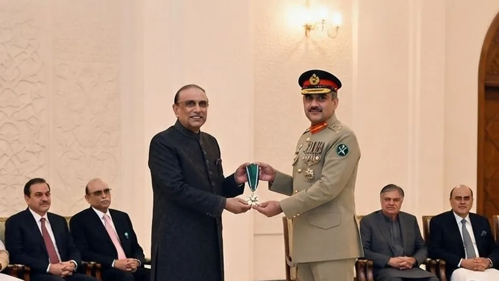 AI-generated illustration: President confers Nishan-e-Imtiaz to NSC Commander Gen Syed Raza