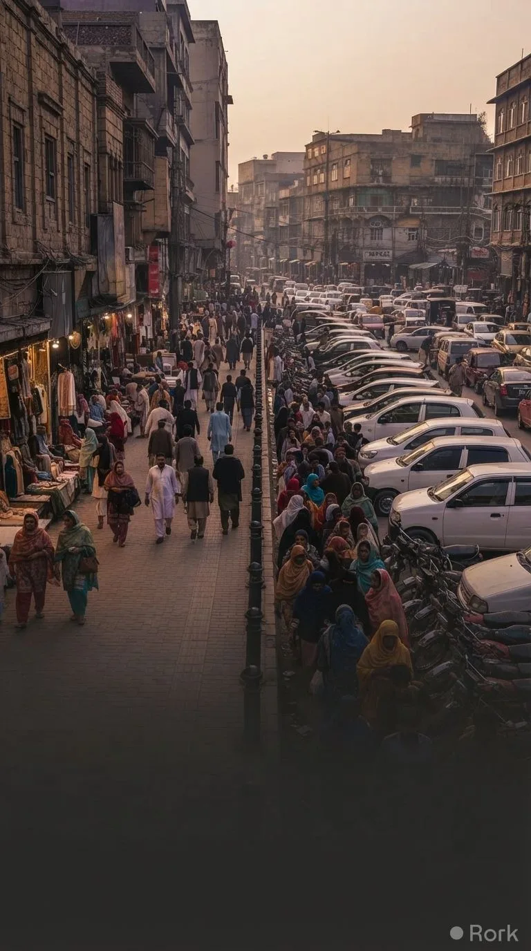 AI-generated illustration: Raja Bazaar Hits Parking Crunch After Pedestrian Street Launch