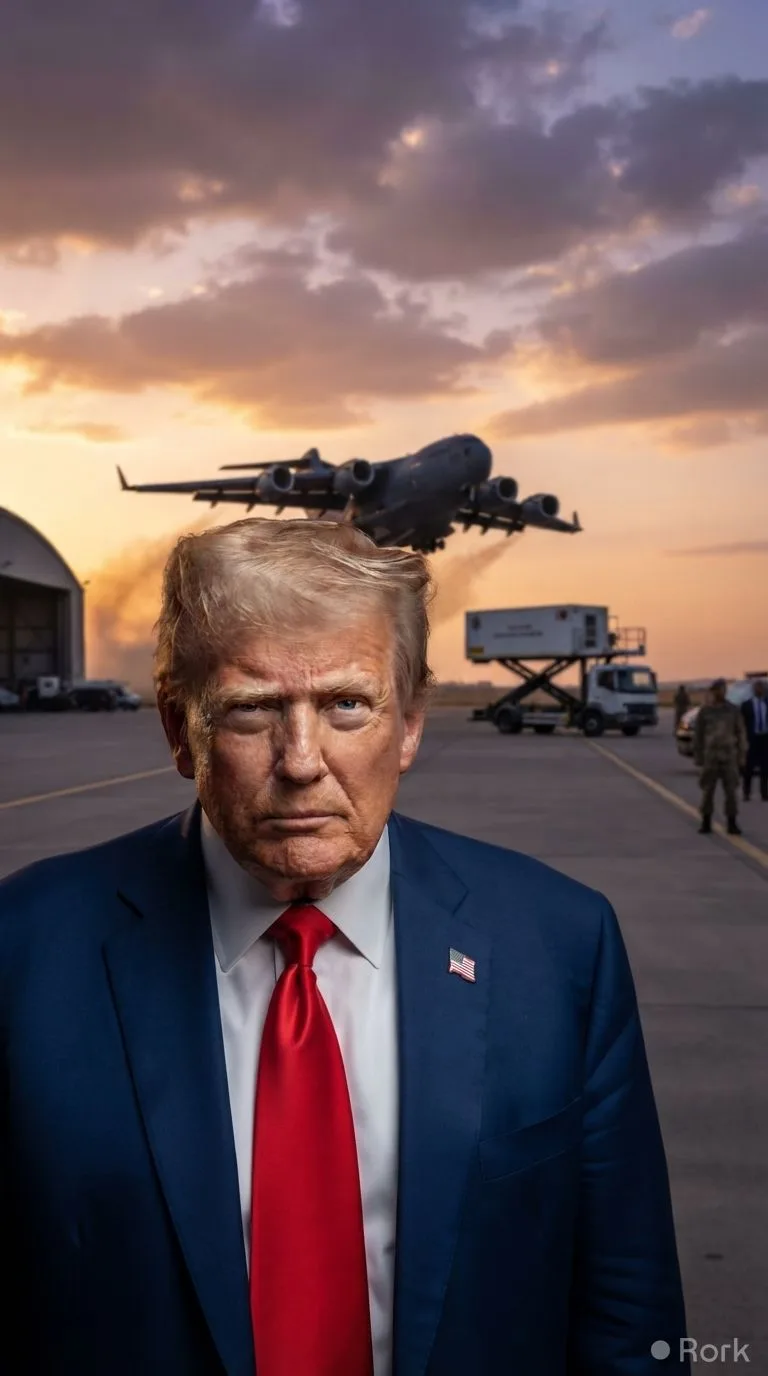 AI-generated illustration: Trump Switches to Military Plane in Turkiye Due to Security Threat