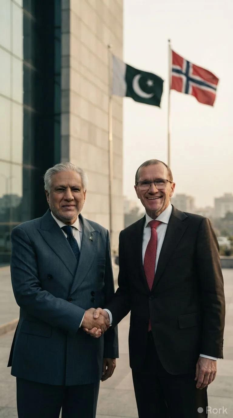 AI-generated illustration: Norway's Foreign Minister Eide to Visit Pakistan Aug 13-14 to Discuss Trade, Climate