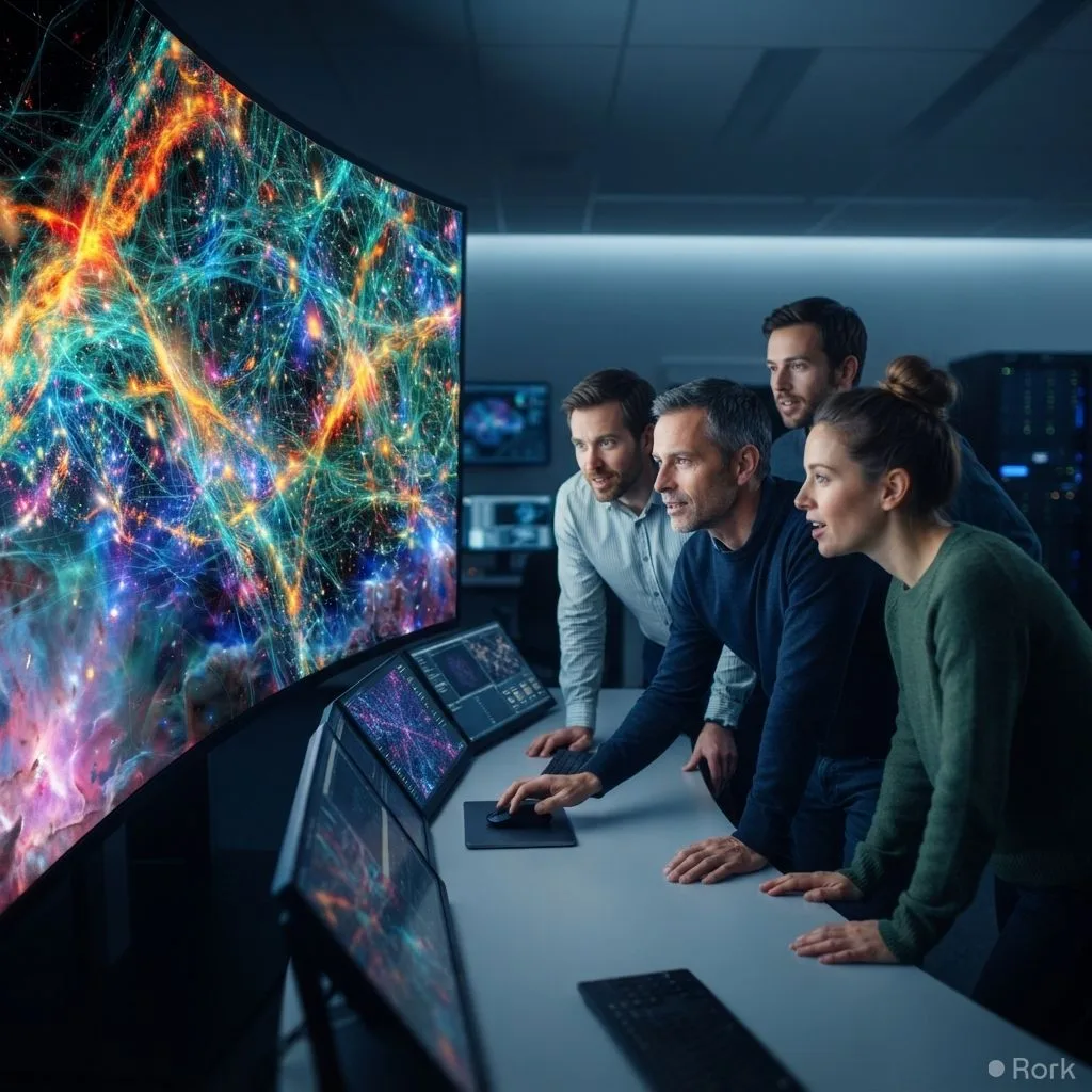 AI-generated illustration: Scientists Unveil Largest 2D Color Map of Universe with Nearly 4 Billion Objects