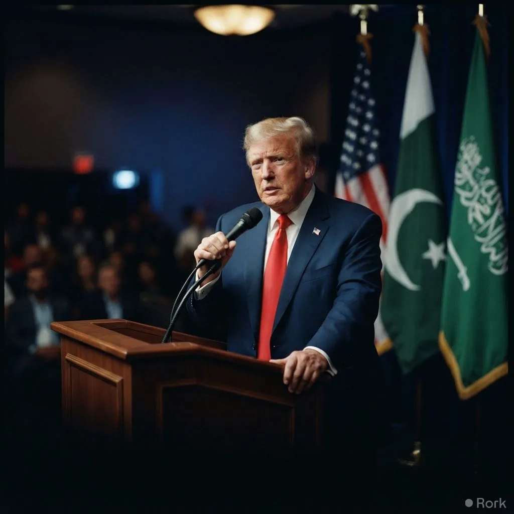 AI-generated illustration: Trump Endorses Makkah Joint Defence Agreement Signed by Pakistan and Saudi Arabia