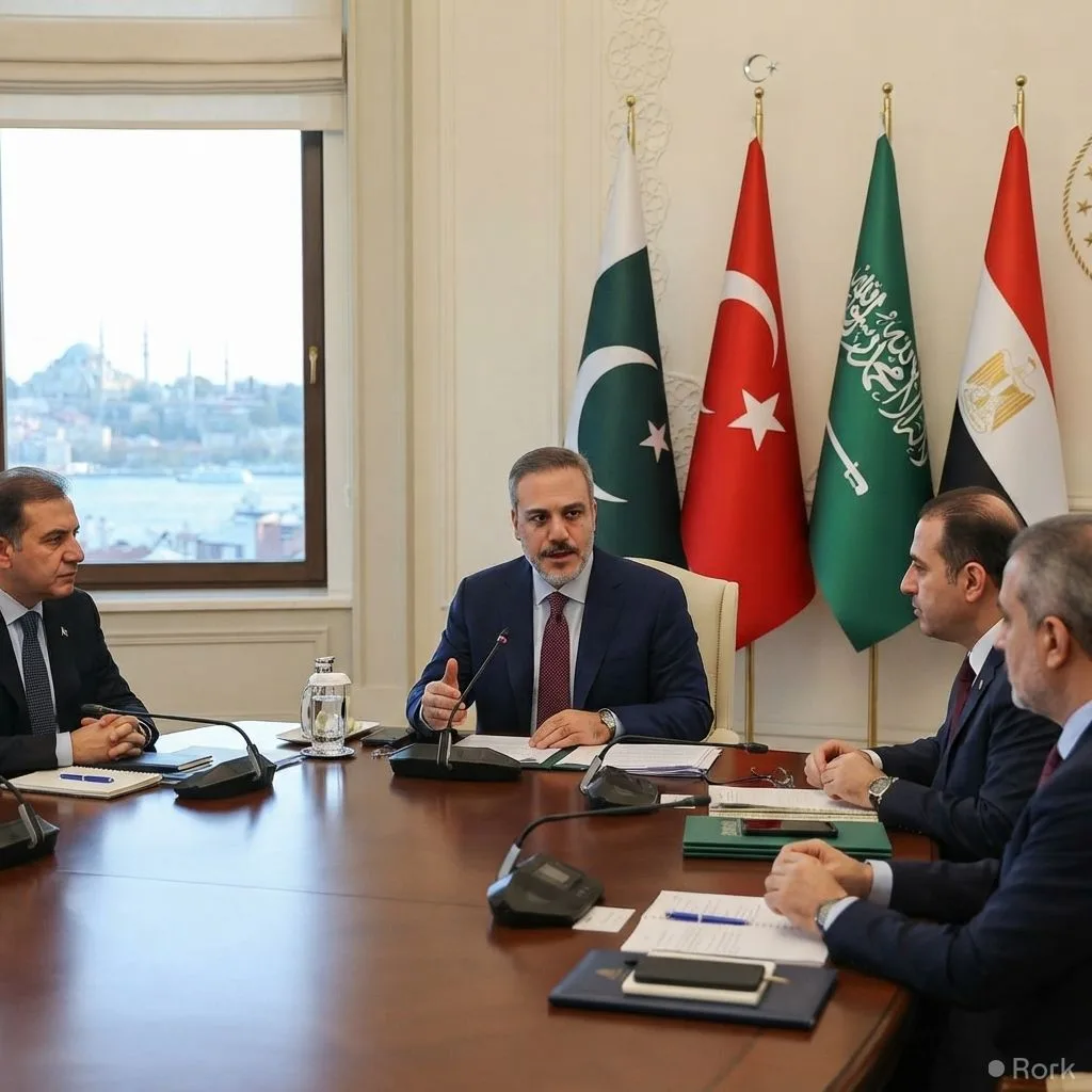 AI-generated illustration: Pakistan Deputy PM Dar to Join Istanbul R-4 Meeting with Turkey, Saudi, Egypt