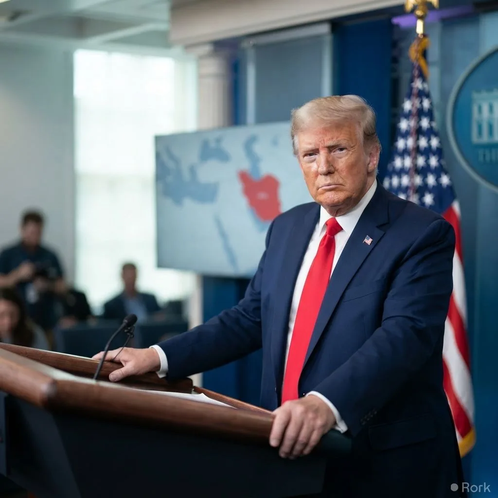 AI-generated illustration: Trump Declares 'Crushing' Economic Operation Against Iran, Warns Supporters of Tremendous Costs