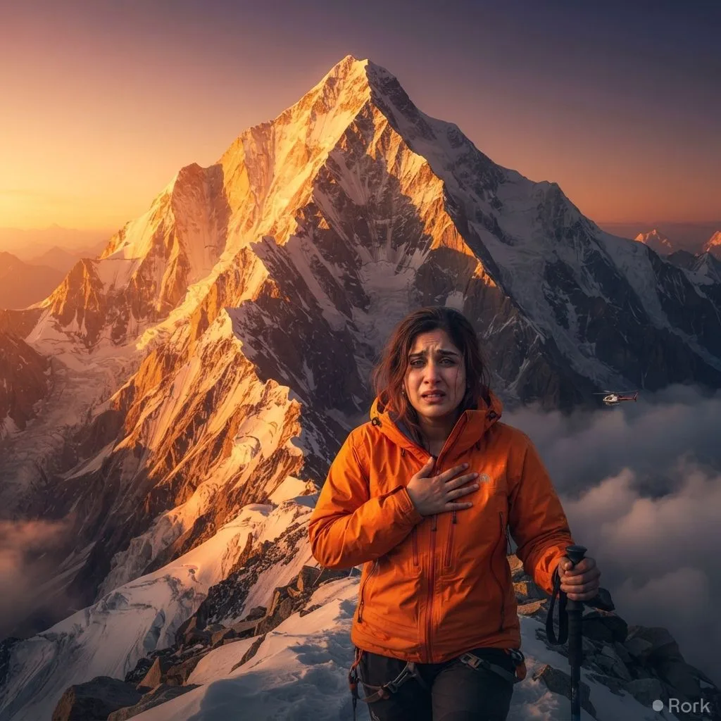 AI-generated illustration: Pakistani climber Asma Mushtaq dies after high-altitude medical emergency on Spantik