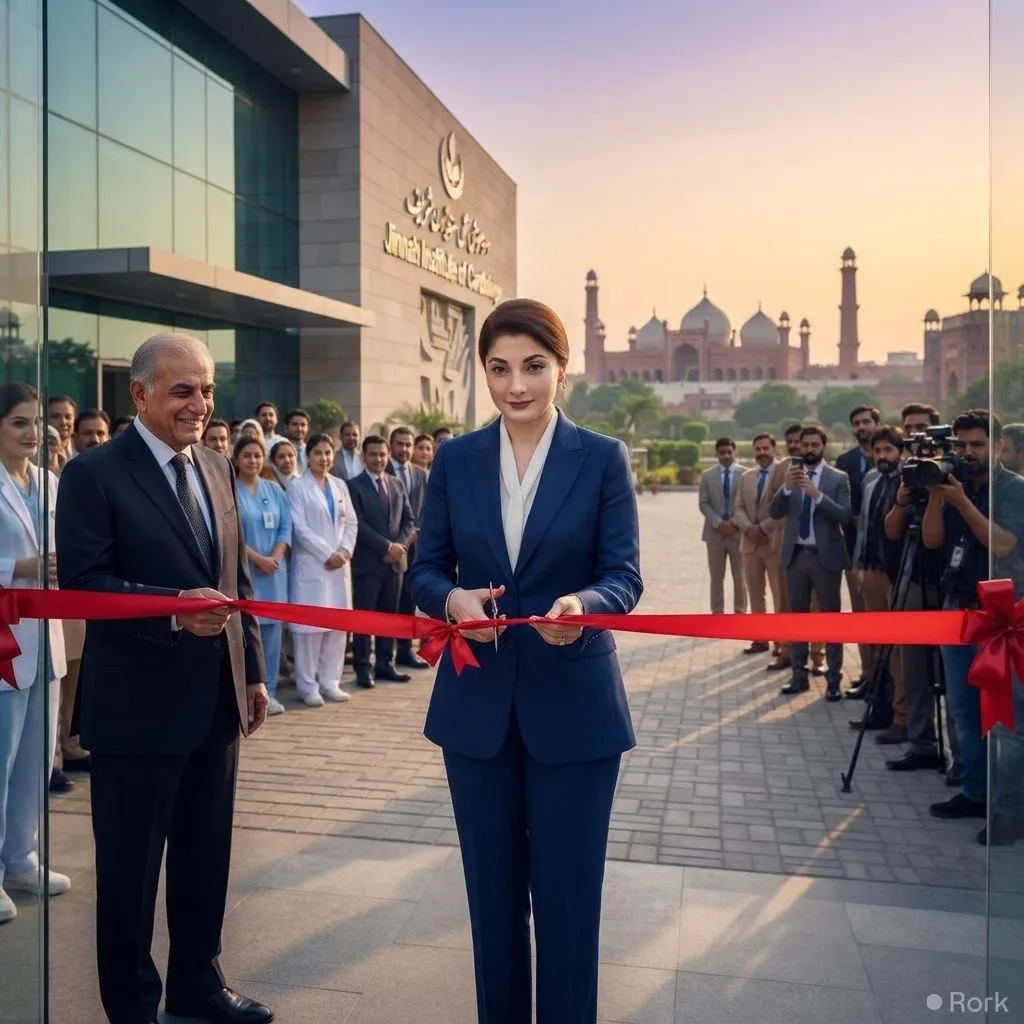 AI-generated illustration: Punjab CM Maryam Nawaz Sharif inaugurated 256-bed Jinnah Institute of Cardiology in Lahore