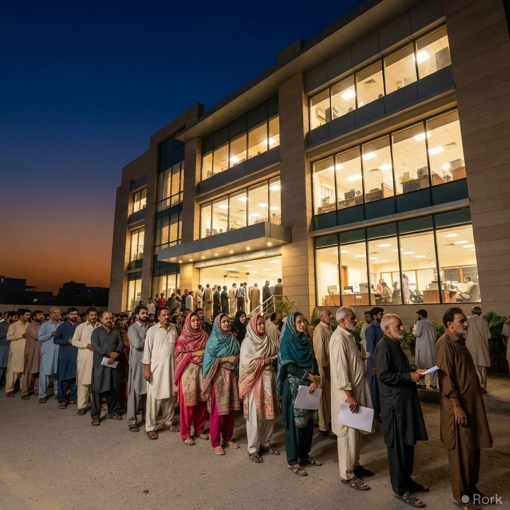 AI-generated illustration: Eight Pakistani Passport Offices Extend Hours to Midnight Starting August 20, 2026