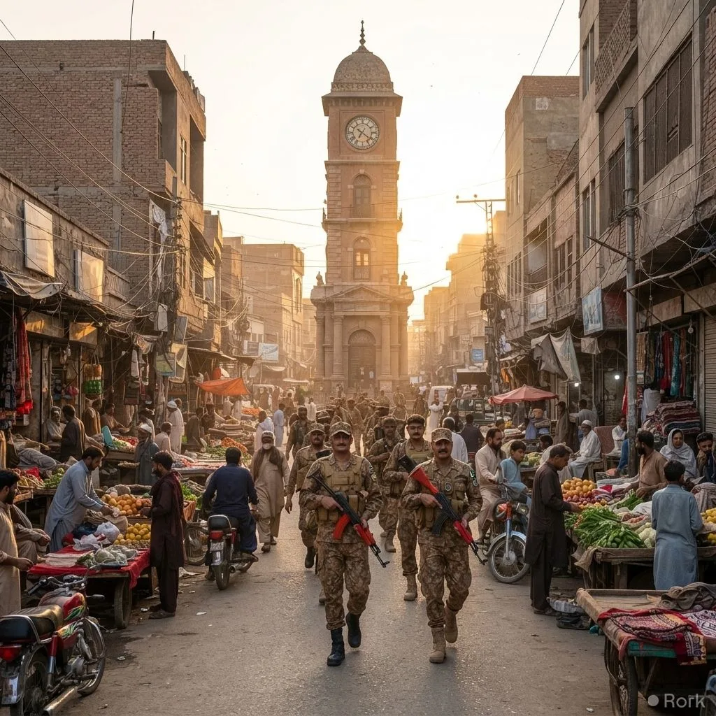 AI-generated illustration: Government Sends Three Army Companies to Rawalpindi for Six-Month Security Task.