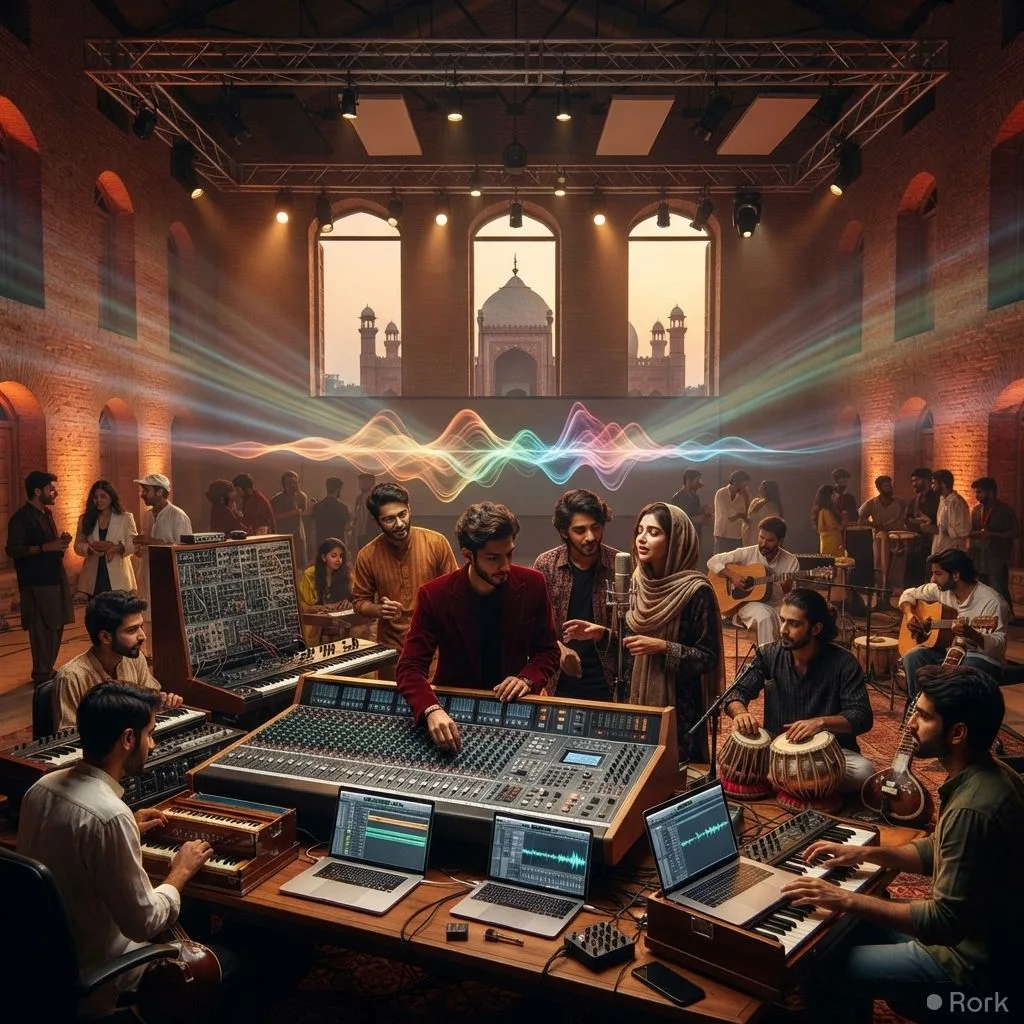 AI-generated illustration: Coke Studio Announces Nu.WAV Digital Platform to Boost Next Wave of Pakistani Music