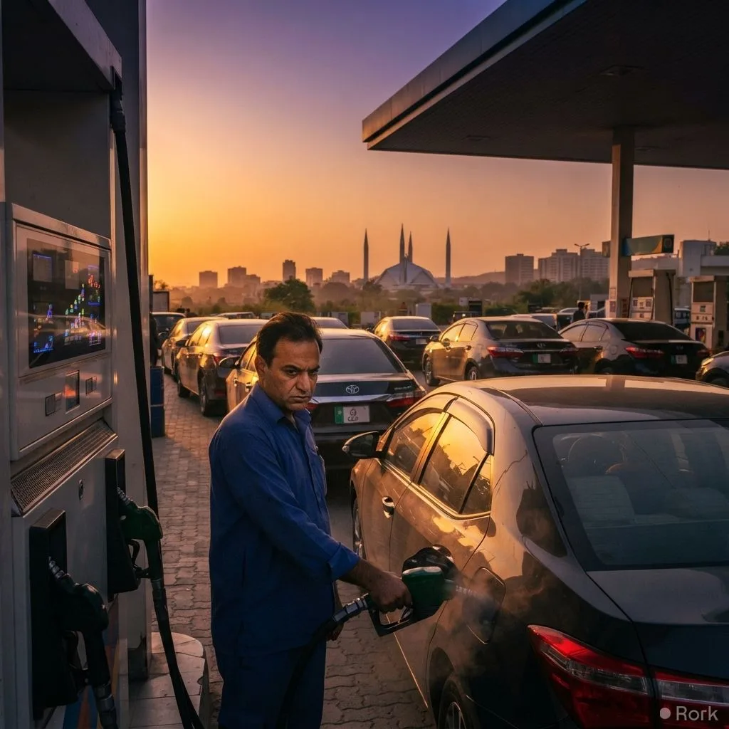 AI-generated illustration: Federal Government's Vehicle Fuel Bill Rose 39% to Rs21.8 Billion in FY2024-25.