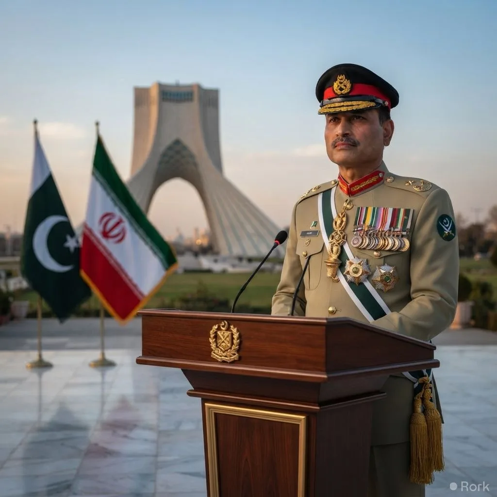 AI-generated illustration: Field Marshal Asim Munir will visit Tehran, aiming to strengthen Iran-Pakistan peace dialogue