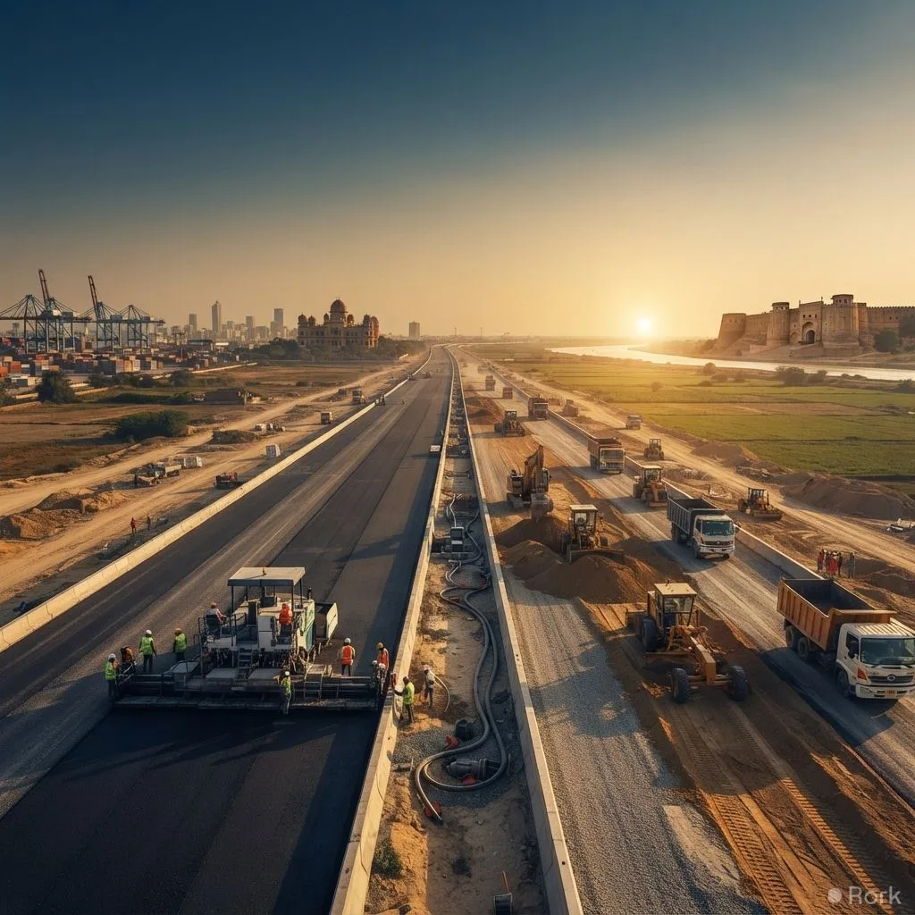 AI-generated illustration: Pakistan's M-10 Karachi-Hyderabad Motorway Project Will Cost Over $400 Million