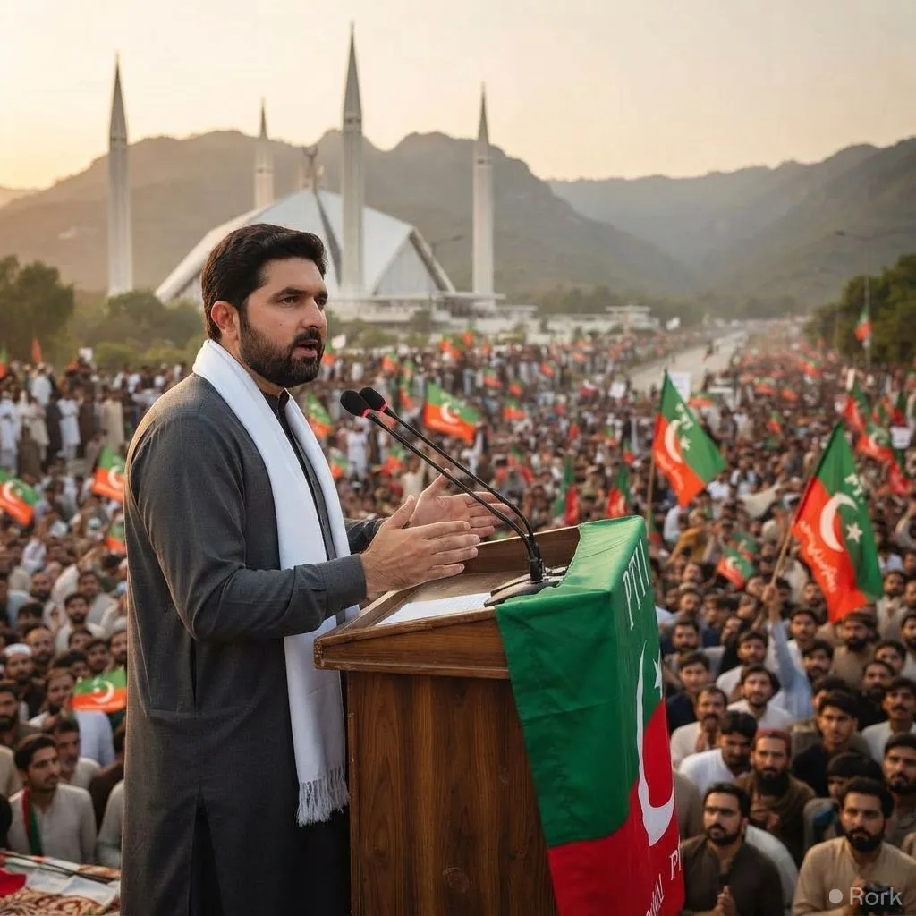 AI-generated illustration: KP CM Sohail Afridi Declares PTI’s Sept 27 Islamabad March Non-Negotiable