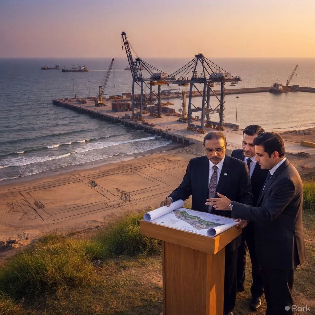AI-generated illustration: China Harbour Engineering Company Proposes $522 Million Port at Keti Bunder Near Karachi