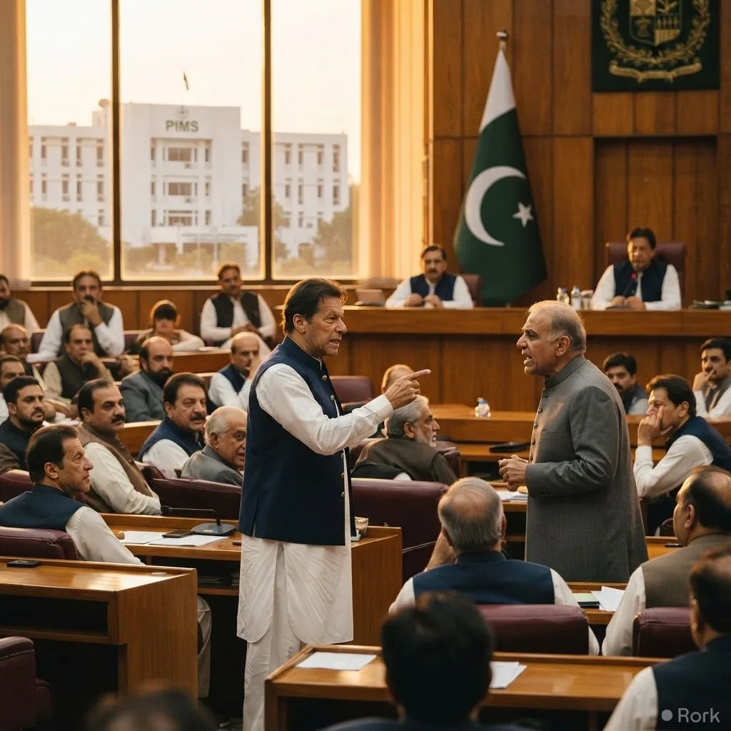 AI-generated illustration: Senate Debate Over Imran Khan's PIMS Transfer Leaves Compliance Question to Court