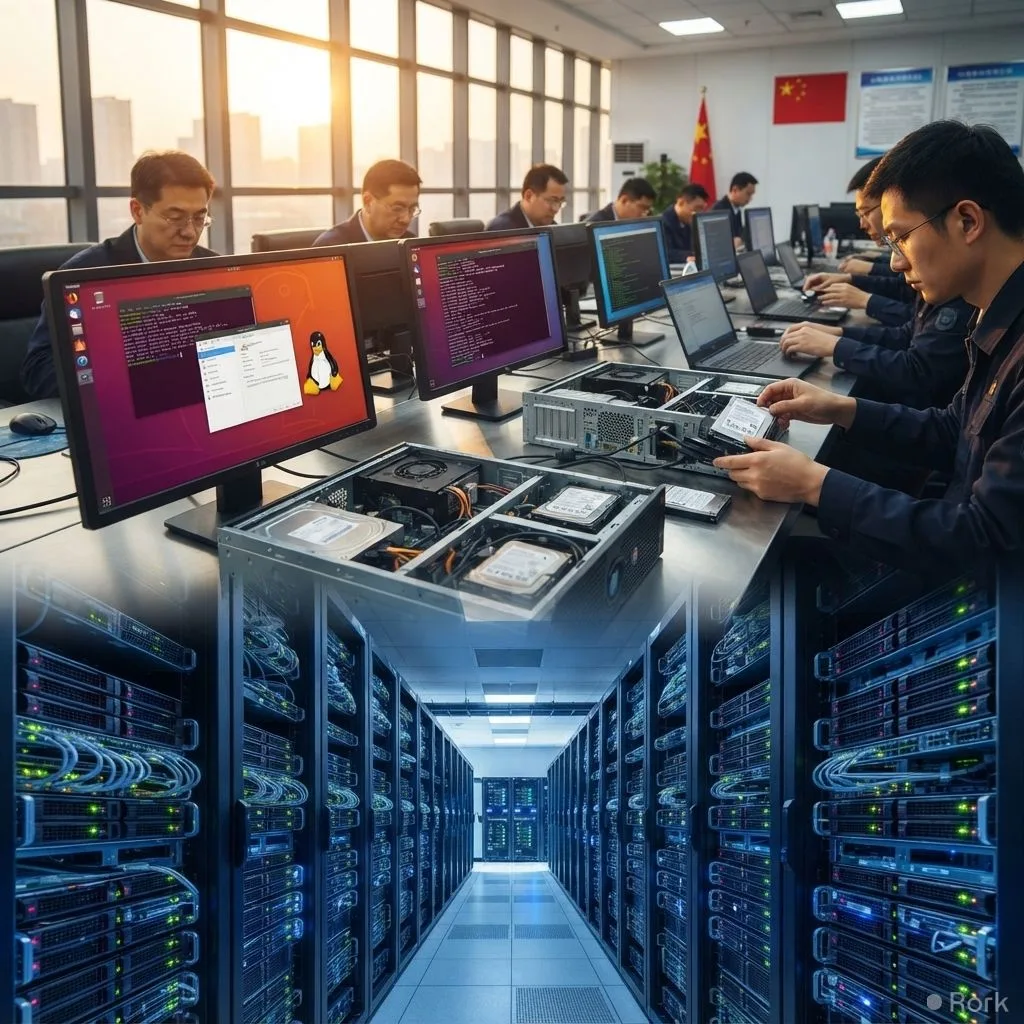 AI-generated illustration: China Directs State Agencies to Replace Windows 10 with Linux by End of 2026