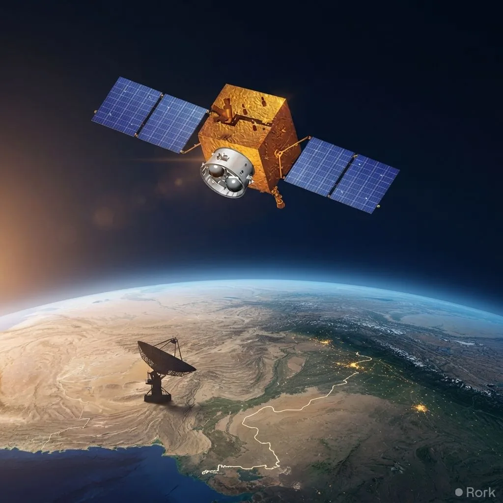 AI-generated illustration: Pakistan's SUPARCO Retires PakSat-1R After Over 15 Years in Geostationary Orbit.