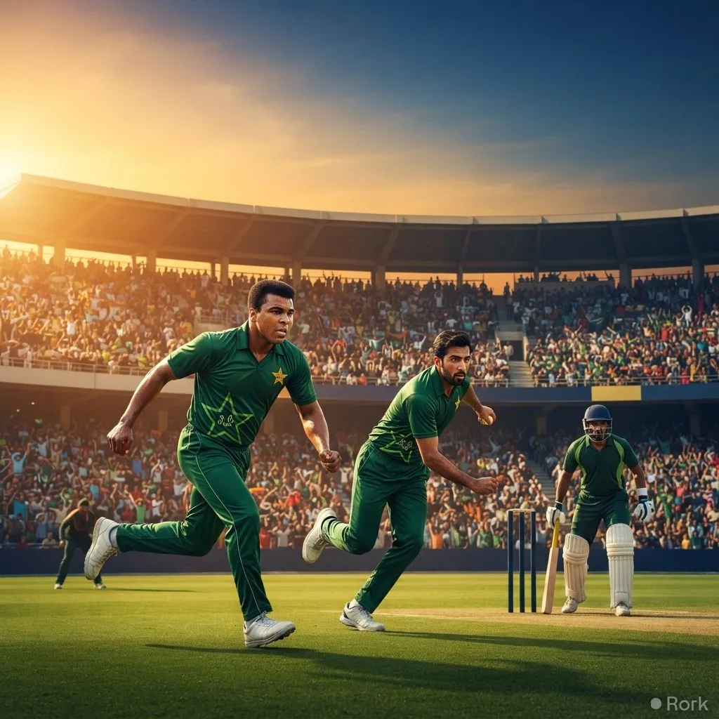 AI-generated illustration: Mohammad Ali and Mohammad Abbas Lead Pakistan Bowling to Hold England Below 250 Runs