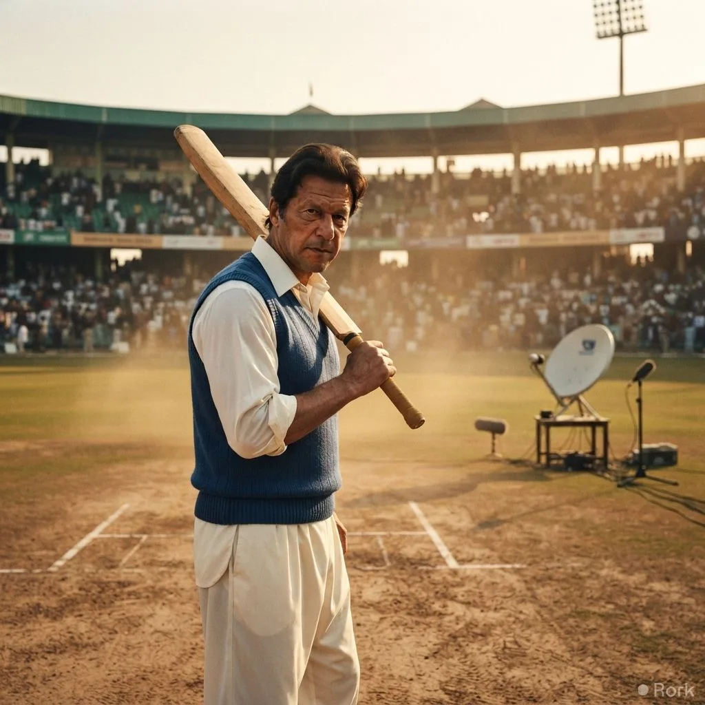 AI-generated illustration: Pakistan cricket team threatens boycott if Sky broadcasts Imran Khan interview
