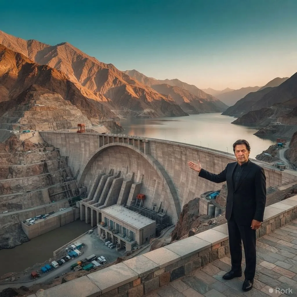 AI-generated illustration: Govt says Diamer-Bhasha Dam power part stays in plan, calls scrapping report fake.