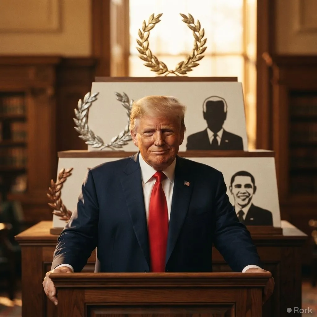 AI-generated illustration: Donald Trump Ranks Himself 'The Greatest' President, Labels Biden and Obama as Failures