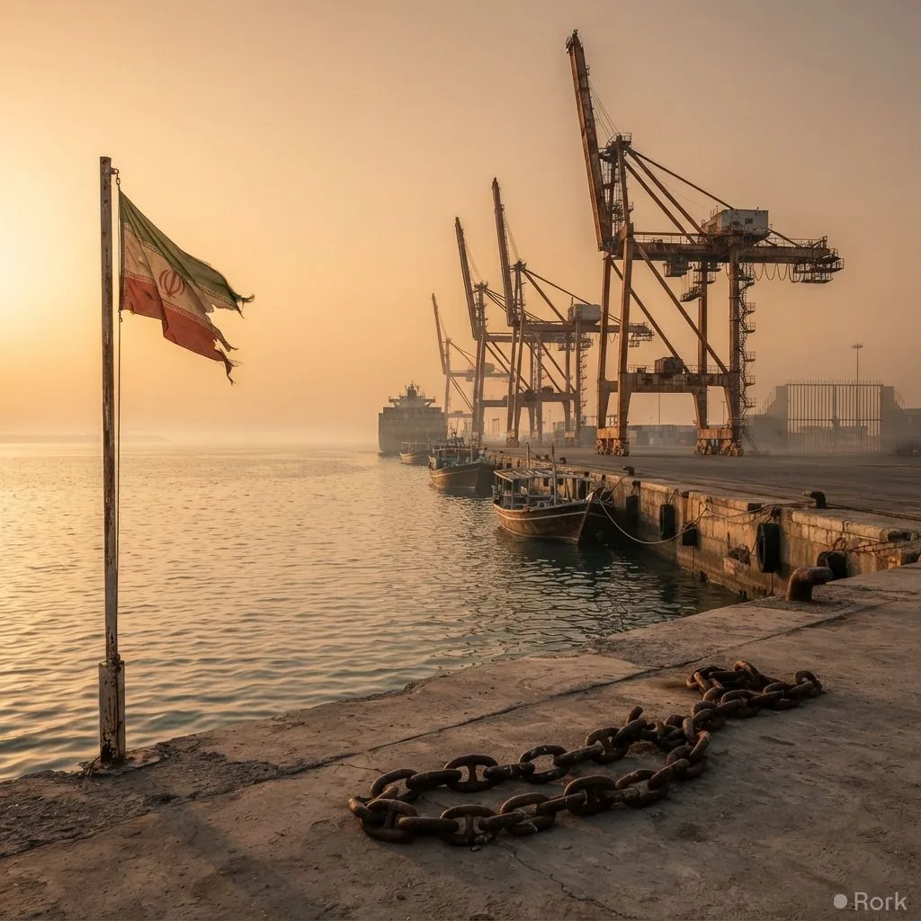 AI-generated illustration: Iran's Trade Falls 35% Amid Ongoing Six‑Month Gulf War and Tightening US Sanctions.