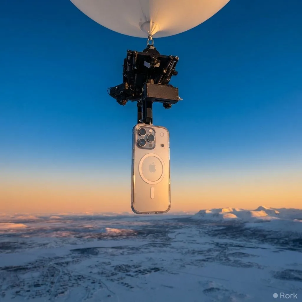 AI-generated illustration: Apple's iPhone 17 Pro Sets Guinness World Record by Surviving a 100,418‑Foot Stratospheric Drop