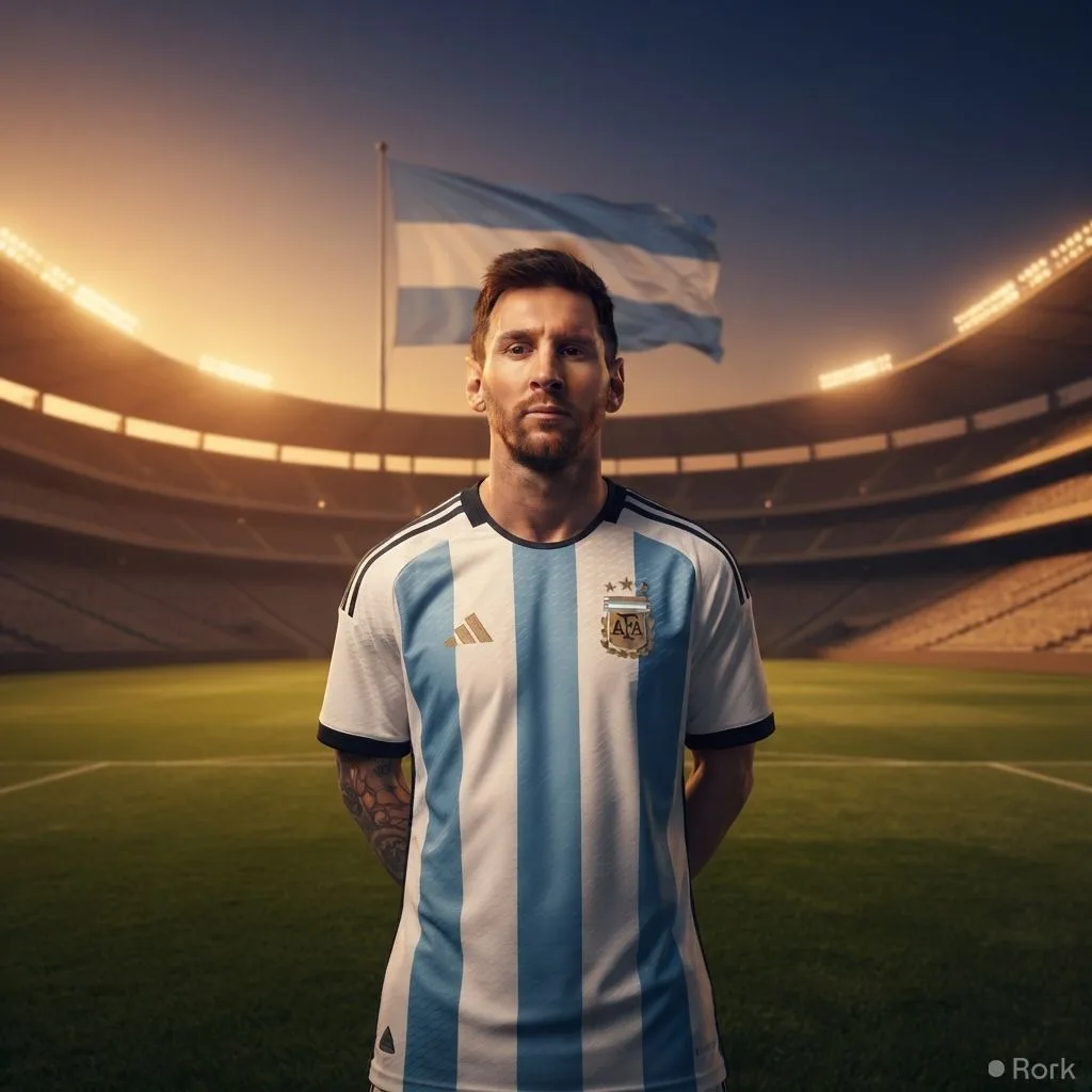 AI-generated illustration: Lionel Messi Retires from Argentina International Football at Age 39