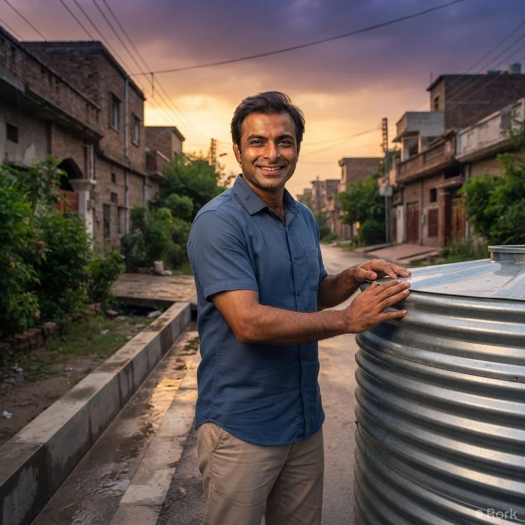 AI-generated illustration: CM Maryam Nawaz Honors Shoaib for Pioneering Rainwater and Flood Drainage Solutions