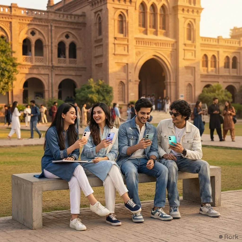 AI-generated illustration: realme Publishes "The Ahead Generation" Report Previewing the C100 Series for Pakistan’s Multi‑Role Gen Z