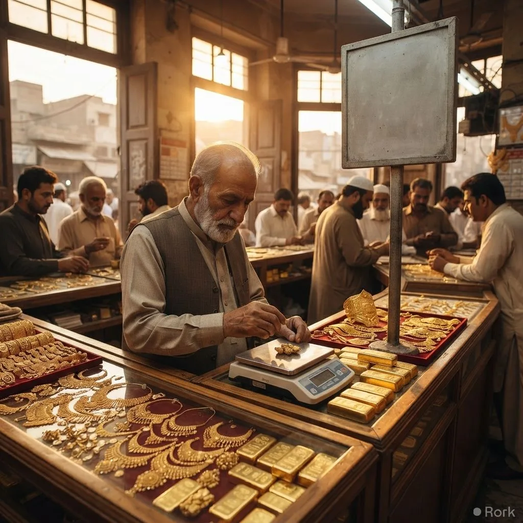 AI-generated illustration: Gold price drops to Rs 454,036 per tola, shedding Rs 11,300 in a single day