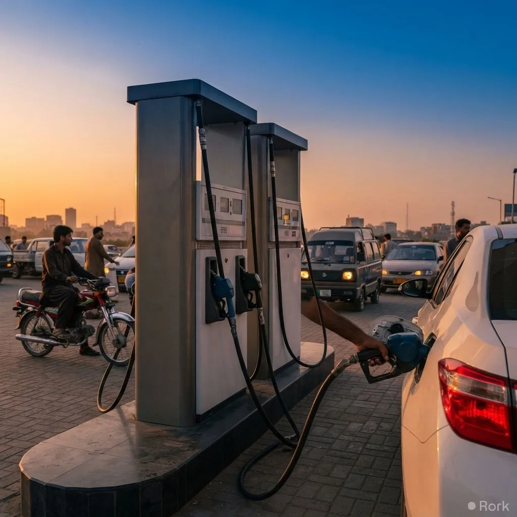 AI-generated illustration: Petrol price rises by Rs 2.29 per litre, diesel by Rs 1.11 as Pakistan hikes fuel rates