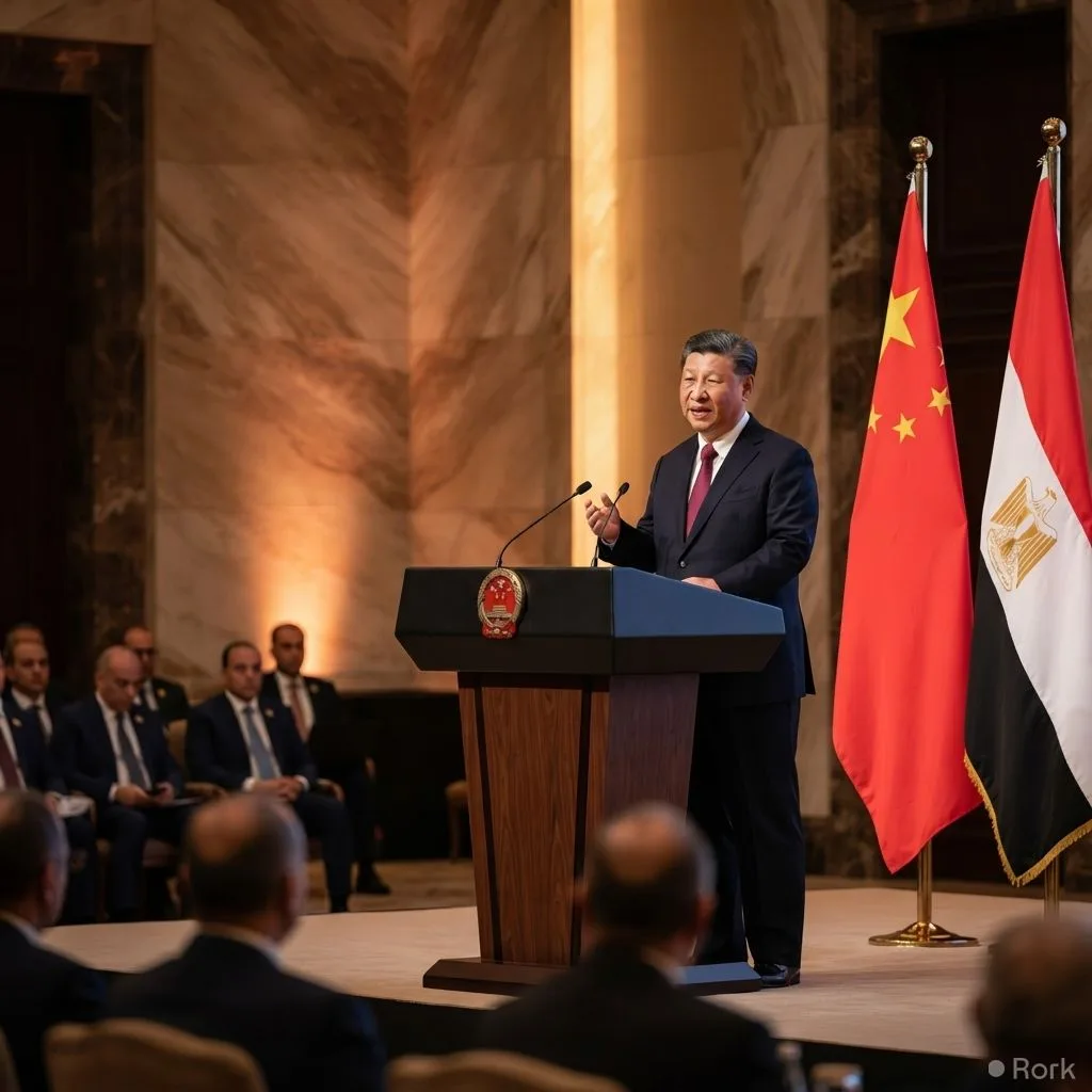 AI-generated illustration: Xi Jinping Calls for New Middle East Security Framework During Egypt Visit