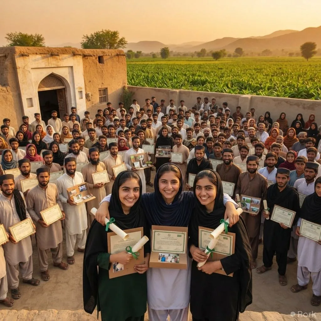 AI-generated illustration: Philip Morris Pakistan completes Skills Training Project 2026, graduating 1,000 youth in Swabi