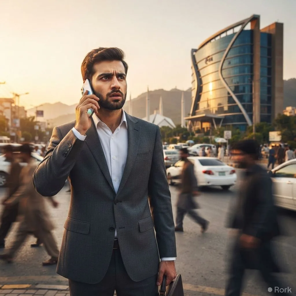 AI-generated illustration: PTA warns public that a fake 051‑7080507 alert impersonating the regulator is stealing money via Easypaisa